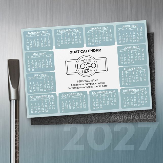 2027 Kalender med logotyp Kontaktinformation Magne (2027 Calendar)