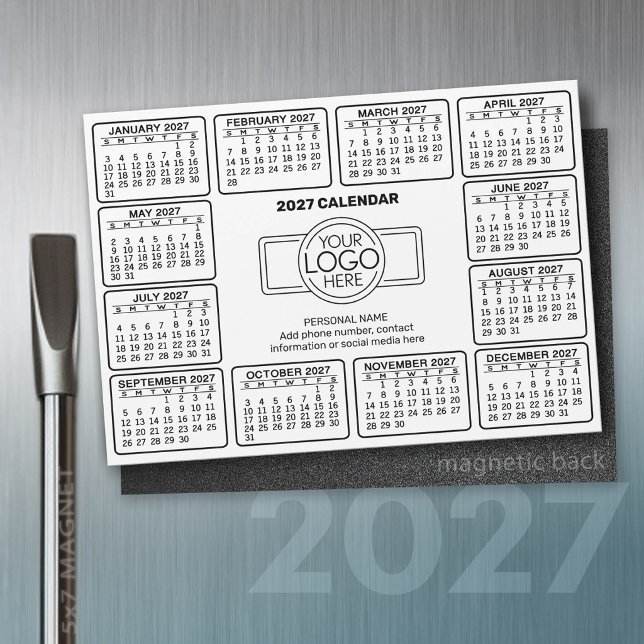 2027 Kalender med logotyp Kontaktinformation Magne (2027 Calendar)