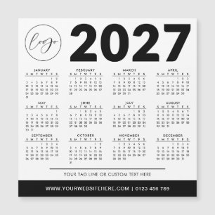 2027 Kalender Minimalistisk Modern Enkel Anpassad 