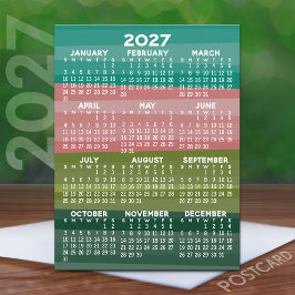2027 Kalender - modern abstrakt randmönster Vykort