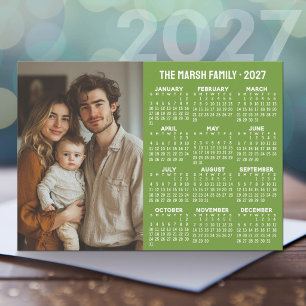 2027 Kalender - Modernt Foto och Text Julkort