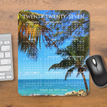 2027 Kalender Tropisk strand eller Ditt foto & tex