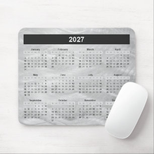 2027 Kalender Vågig Borstad Stål Abstrakt Musmatta