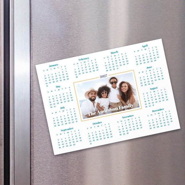 2027 Kalendermagnet med anpassad familjefoto (Skapare uppladdad)