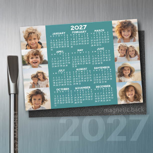 2027 Kalendern - 8 Bilder Grundläggande Blå Vit Ma