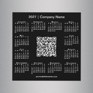 2027 Kalendern Anpassad Företag QR-kod Svart Magne