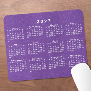 2027 Kalendern Anpassad Foto Lila Linne Textur Musmatta