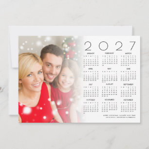 2027 Kalendern Familjefotoöverlägg God Jul Julkort