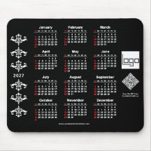 2027 Kalendern Företagets Logotyp QR-kod Svart Bar