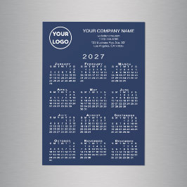 2027 Kalendern Företagets Logotyp Text Marin Magne