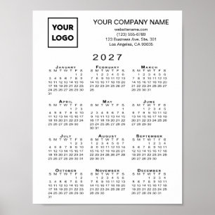 2027 Kalendern Företagets Logotyp Text Poster
