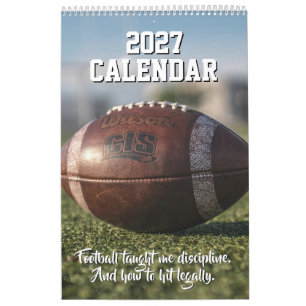2027 Kalendern Fotbollsspelare Rolig Motiverande Kalender