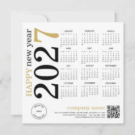 2027 Kalendern Logotyp QR-kod Gott Nytt År Julkort