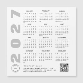 2027 Kalendern QR-kod Företagets logotyp Giveaway