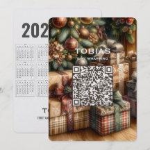 2027 Kalendern QR-kod Julkort