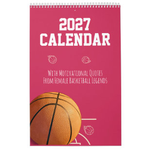 2027 Kalendern Rosa  Basket för tonårsflicka Kvinn Kalender