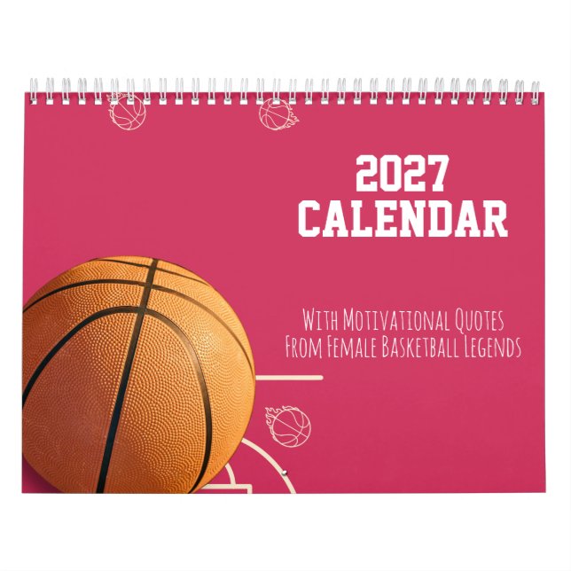 2027 Kalendern Rosa  Basket för tonårsflickor Kalender (Omslag)