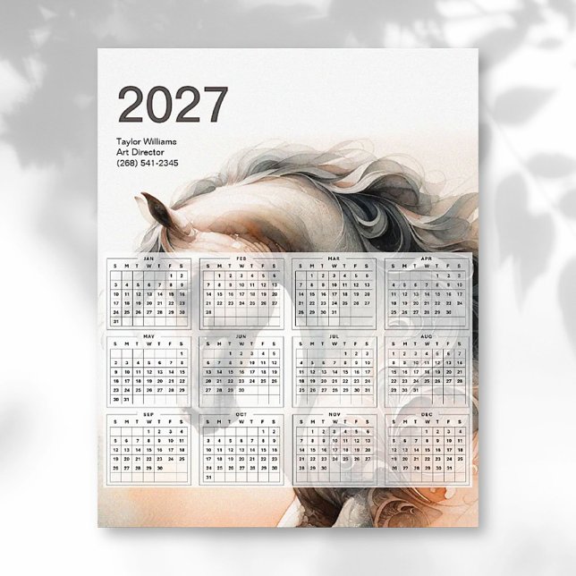 2027 Kalendertavla Häst Konst Poster (Skapare uppladdad)