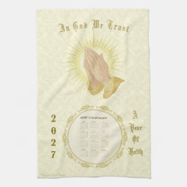 2027 Kalendertorkduk In God We Trust Kökshandduk
