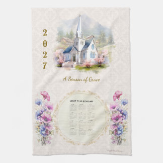 2027 Kalendertorkhandduk Kyrka En tid av nåd Kökshandduk