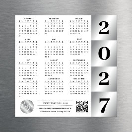 2027 Kalendrar Företagets Logotyp QR-kod Chrome Si