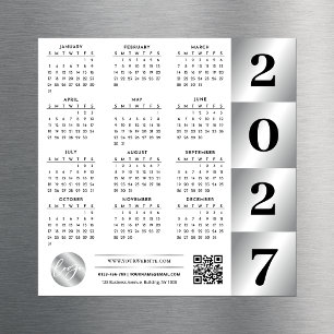 2027 Kalendrar Företagets Logotyp QR-kod Chrome Si