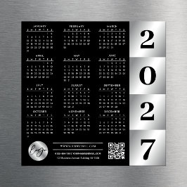 2027 Kalendrar Företagets Logotyp QR-kod Svart & S
