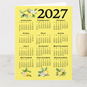 2027 Kalendrar Italiensk Stil Citroner Gul Kort