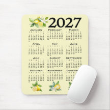 2027 Kalendrar Italiensk Stil Citroner Gul