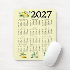 2027 Kalendrar Italiensk Stil Citroner Gul Musmatta