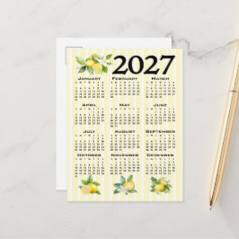 2027 Kalendrar Italienska Stil Citroner Gula Rände Vykort