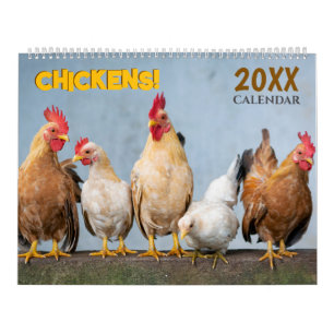 2027 Kycklingar Väggkalender Söt Kalender