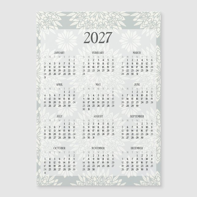 2027 Kylskåpskalender blommande  (Framsida)