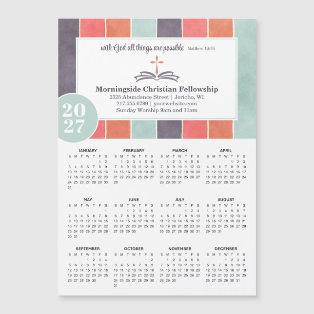 2027 kyrkofrämjande flervärgsränder kalender (Framsida)