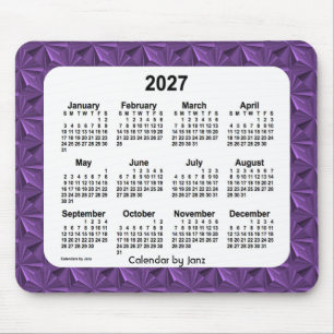 2027 Lila Diamonds Calendar av Janz Mouse Pad Musmatta