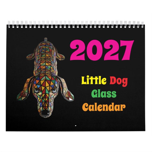 2027 Liten Hund Glas Kalender (Omslag)