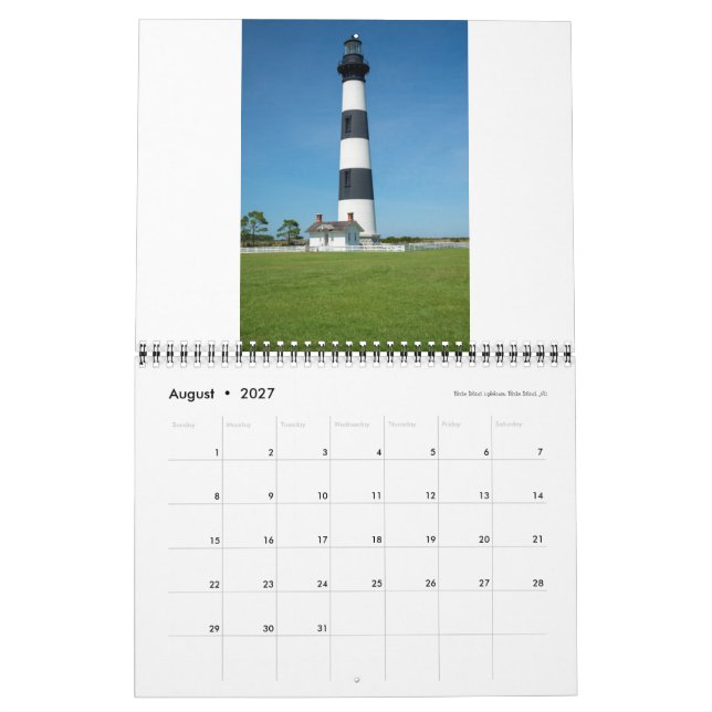 2027: Ljushus i North Carolina Kalender Med (Aug 2027)