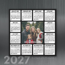 2027 Magnetisk Kalender Fyrkant med Foto