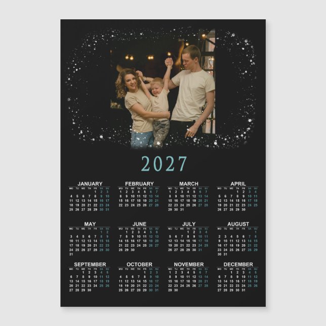 2027 magnetisk kalender med familjefoton (Framsida)