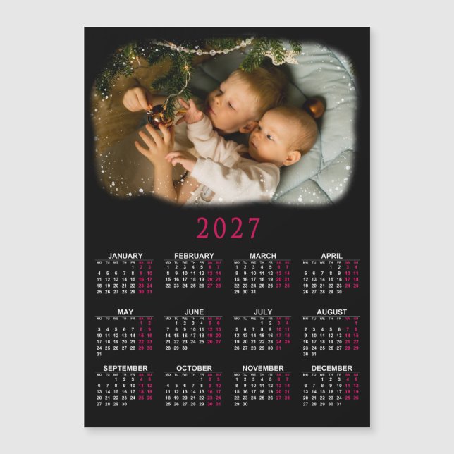 2027 magnetisk kalender med foton på barn (Framsida)
