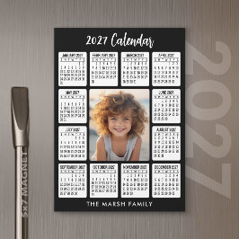 2027 Magnetisk Kalender Vertikal Foto - NYÅR svart