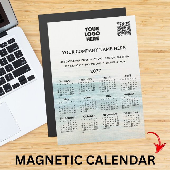 2027 Magnetkalender Företag Namn Logo QR-kod (Skapare uppladdad)