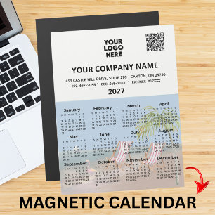 2027 Magnetkalender Strand Ocean Palmträd