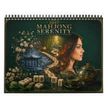 2027 Mahjong Serenity Four Seasons Väggkalender