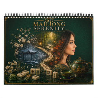 2027 Mahjong Serenity Four Seasons Väggkalender Kalender