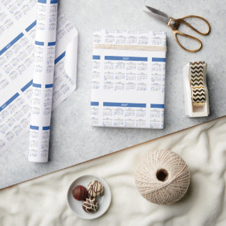 2027 Månadskalender Mönster Presentpapper