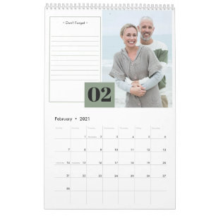 2027 Månatlig Foto och Moderna Anteckningar Sektio Kalender