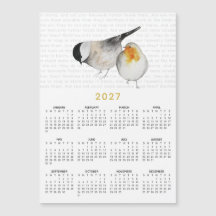 2027 Matthew 6:26 Akvarell Fågelkalender Magnet