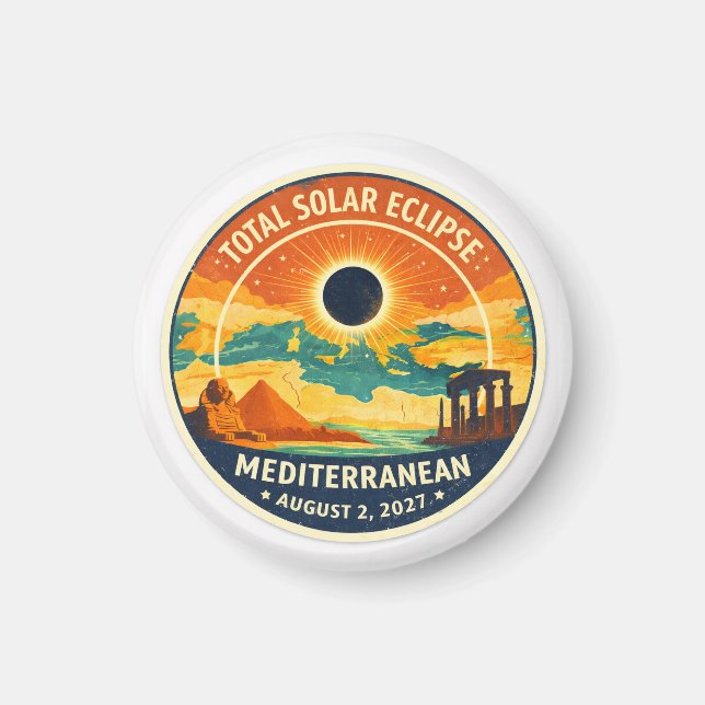 2027 Medelhavet solförmörkelse Magnet (Framsidan)