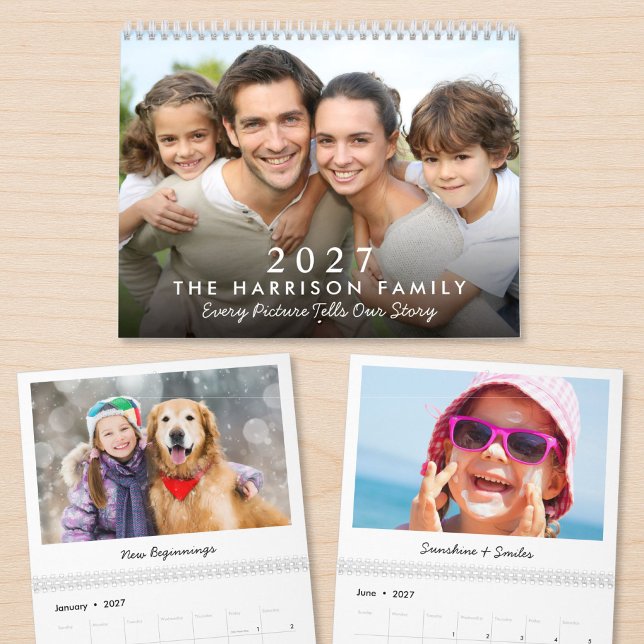 2027 Minimalistisk Familjefoto Kalender (2027 Minimalist Family Photo Calendar)